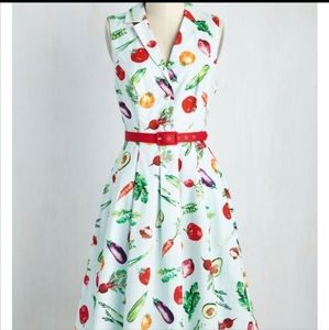Modcloth It's An Inspired Taste vegetable print shirt-dress